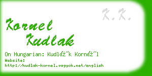 kornel kudlak business card